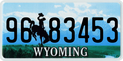 WY license plate 9683453
