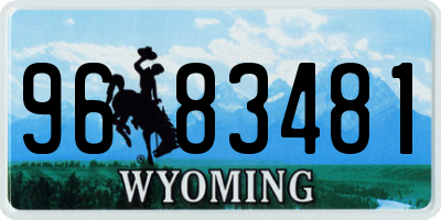 WY license plate 9683481