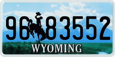 WY license plate 9683552