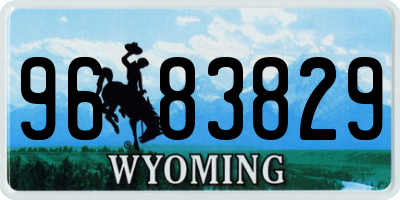 WY license plate 9683829