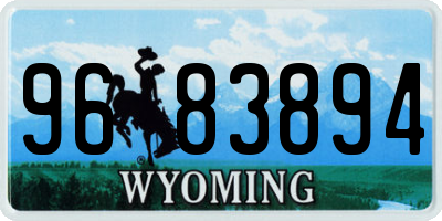 WY license plate 9683894