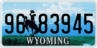 WY license plate 9683945