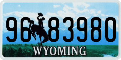 WY license plate 9683980