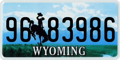 WY license plate 9683986