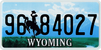WY license plate 9684027