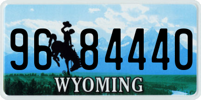 WY license plate 9684440