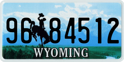 WY license plate 9684512