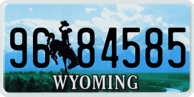 WY license plate 9684585