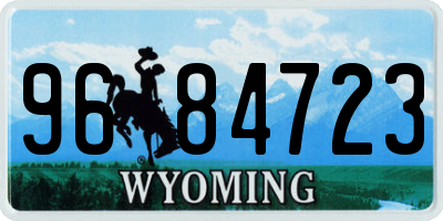 WY license plate 9684723
