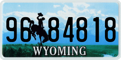 WY license plate 9684818