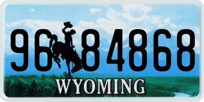 WY license plate 9684868