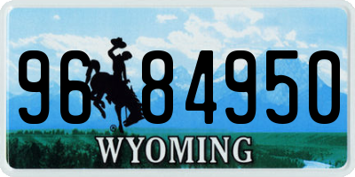 WY license plate 9684950