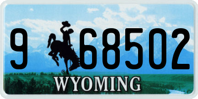 WY license plate 968502