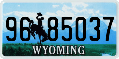 WY license plate 9685037