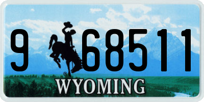 WY license plate 968511