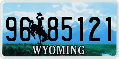 WY license plate 9685121