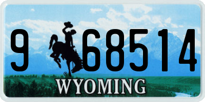 WY license plate 968514