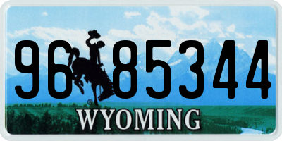 WY license plate 9685344