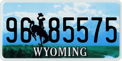 WY license plate 9685575