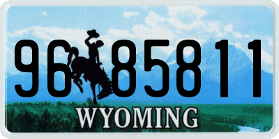WY license plate 9685811