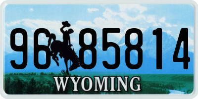 WY license plate 9685814