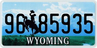 WY license plate 9685935