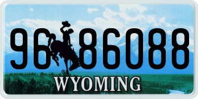 WY license plate 9686088