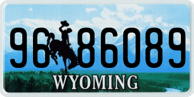 WY license plate 9686089