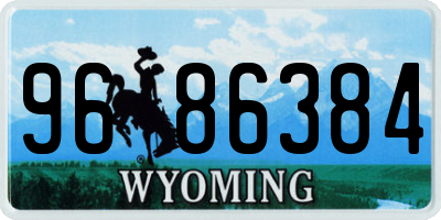 WY license plate 9686384