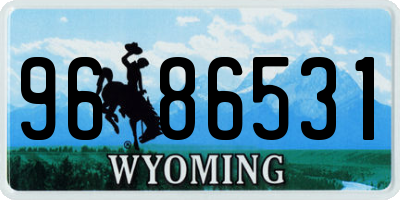 WY license plate 9686531