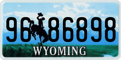 WY license plate 9686898