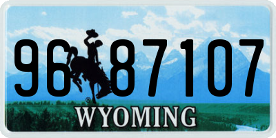 WY license plate 9687107