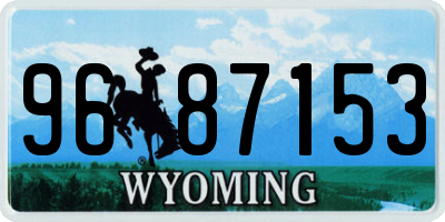 WY license plate 9687153