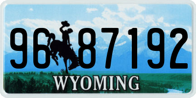 WY license plate 9687192
