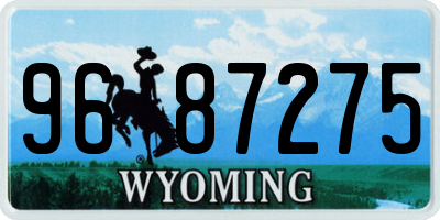 WY license plate 9687275