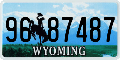 WY license plate 9687487