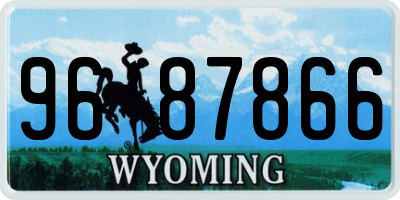 WY license plate 9687866