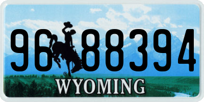WY license plate 9688394