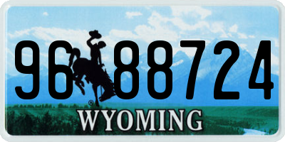 WY license plate 9688724