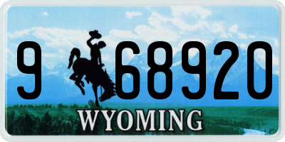 WY license plate 968920
