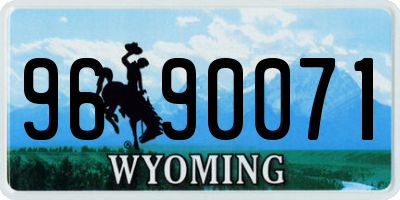 WY license plate 9690071