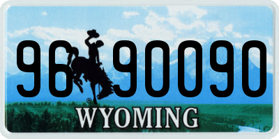 WY license plate 9690090