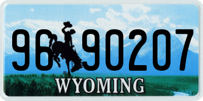 WY license plate 9690207