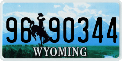 WY license plate 9690344