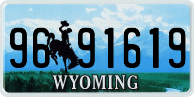 WY license plate 9691619