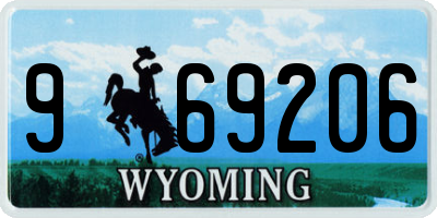 WY license plate 969206