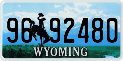 WY license plate 9692480