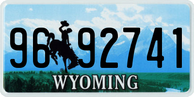 WY license plate 9692741