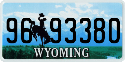WY license plate 9693380