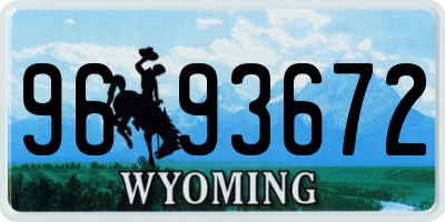 WY license plate 9693672